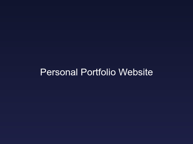 Personal Portfolio Website